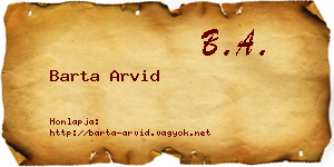 Barta Arvid névjegykártya